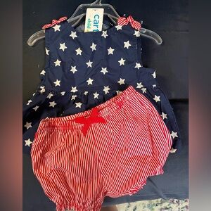 NWT! Carter’s Red, White, Blue Patriotic Dress w/ Bloomers / Baby Girl 0-3 mths
